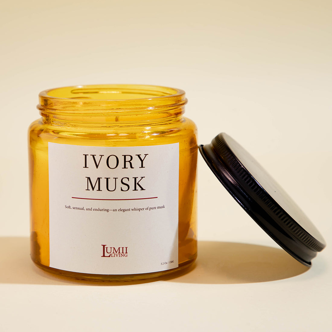 Golden Amber jar Candle | Signature collection - Premium Scented soy wax candle (Medium)